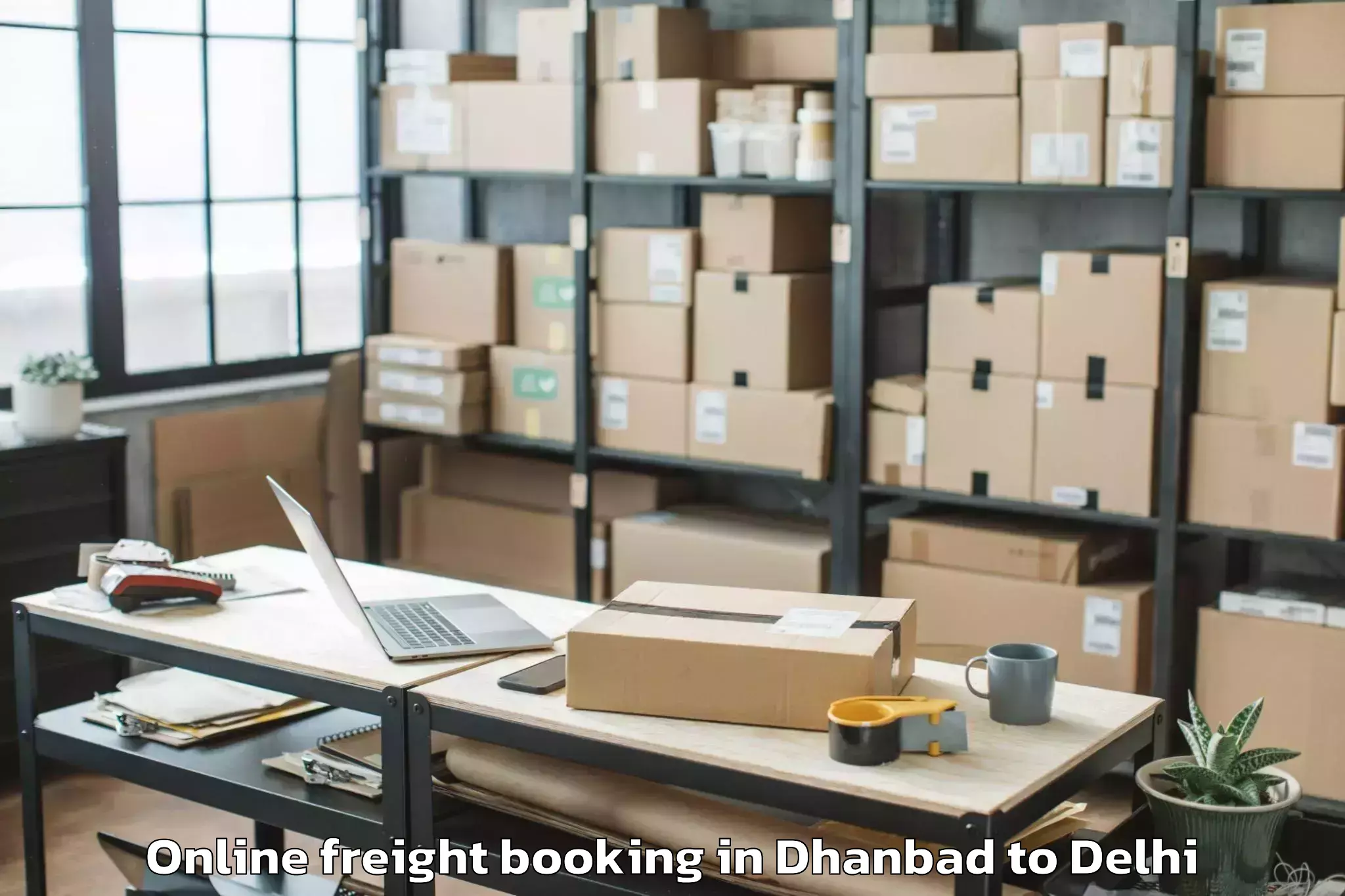 Dhanbad to Connaught Place Online Freight Booking Booking